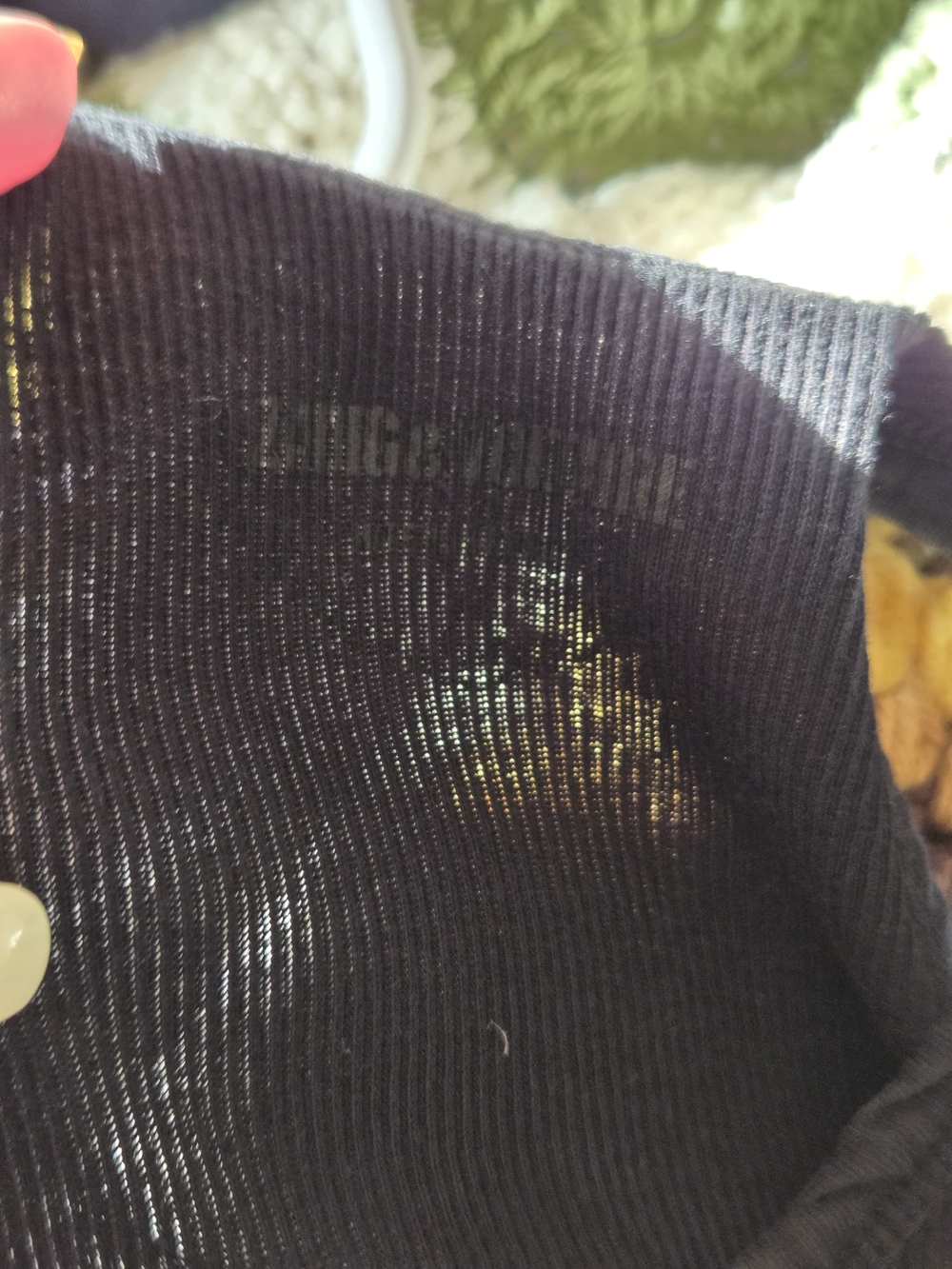 Zadig & Voltaire Black Ribbed Tank with Subtle Silver Wing Logo - Picture 5 of 9